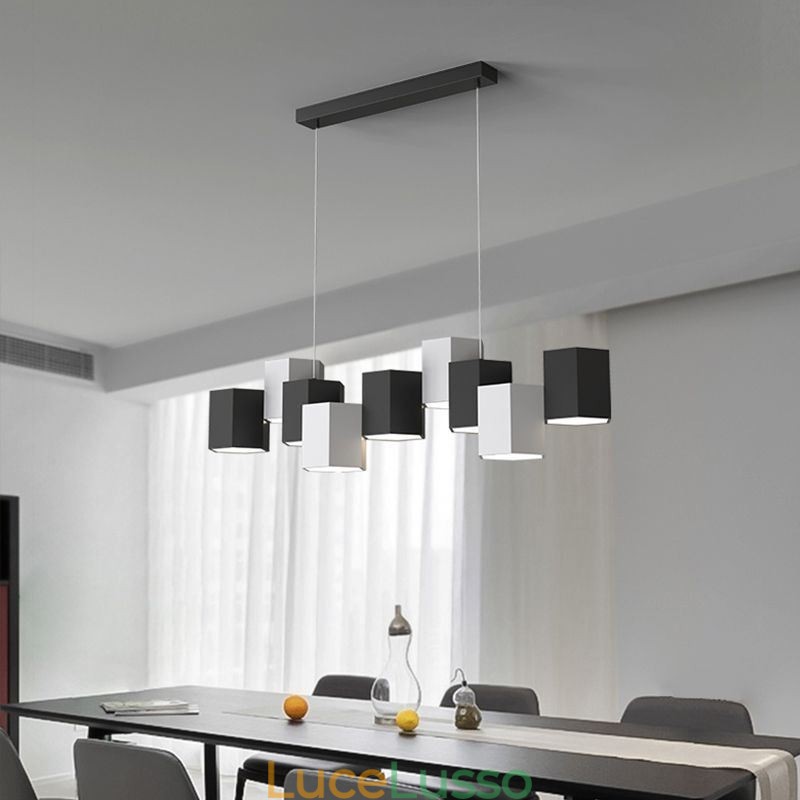 Lampada a sospensione esagonale moderna, combinazione creativa