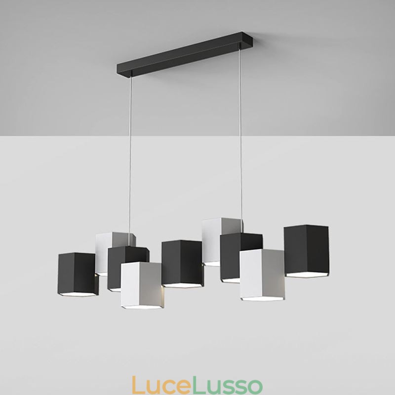Lampada a sospensione esagonale moderna, combinazione creativa