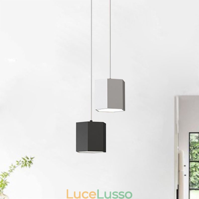 Moderna lampada a sospensione esagonale semplice lampada a sospensione