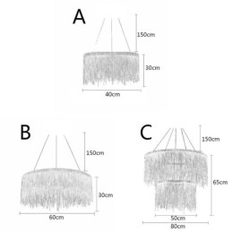 Lampadario rotondo con ciondolo a nappa di lusso