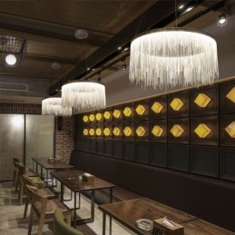 Lampadario rotondo con ciondolo a nappa di lusso