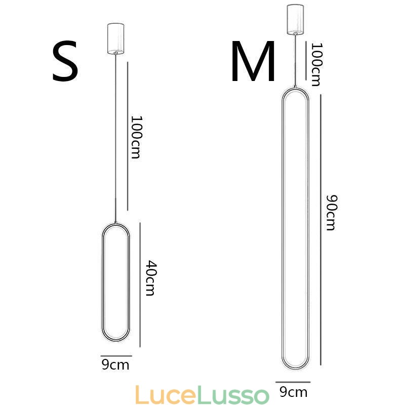 Lampada a sospensione moderna Lampada a sospensione ovale minimalista
