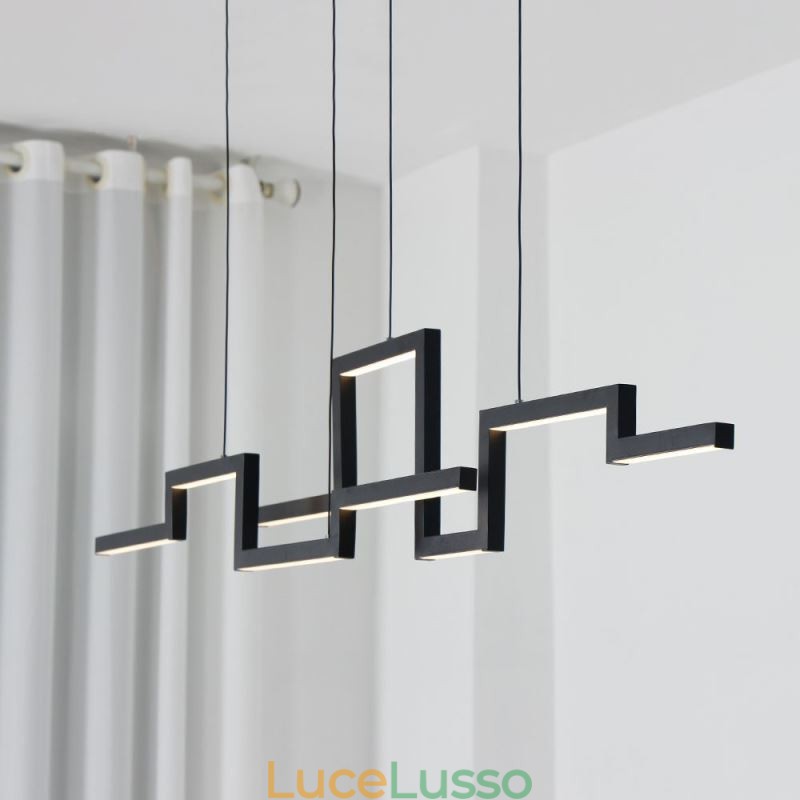 Lampadario moderno in acrilico nero