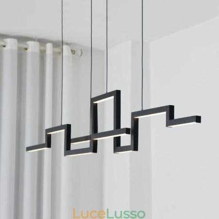 Lampadario moderno in acrilico nero