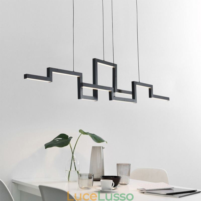 Lampadario moderno in acrilico nero