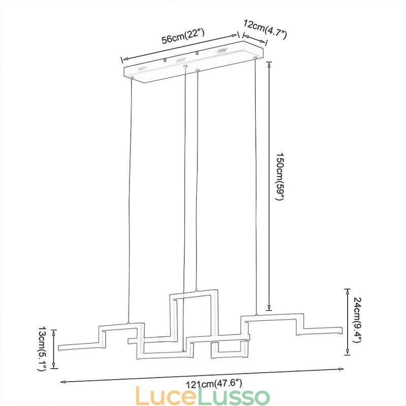 Lampadario moderno in acrilico nero