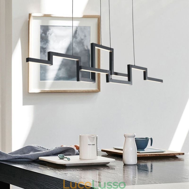 Lampadario moderno in acrilico nero