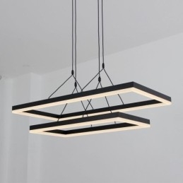 Lampadario moderno con cornice in acrilico nero