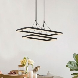 Lampadario moderno con cornice in acrilico nero