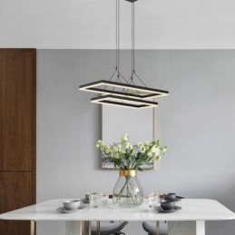 Lampadario moderno con cornice in acrilico nero