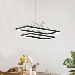 Lampadario moderno con cornice in acrilico nero