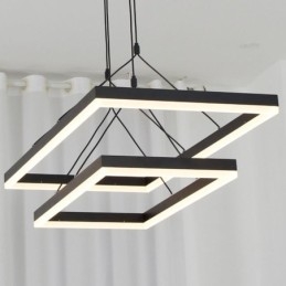 Lampadario moderno con cornice in acrilico nero
