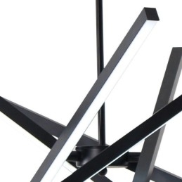 Lampada a sospensione moderna dimmerabile con striscia nera da soffitto