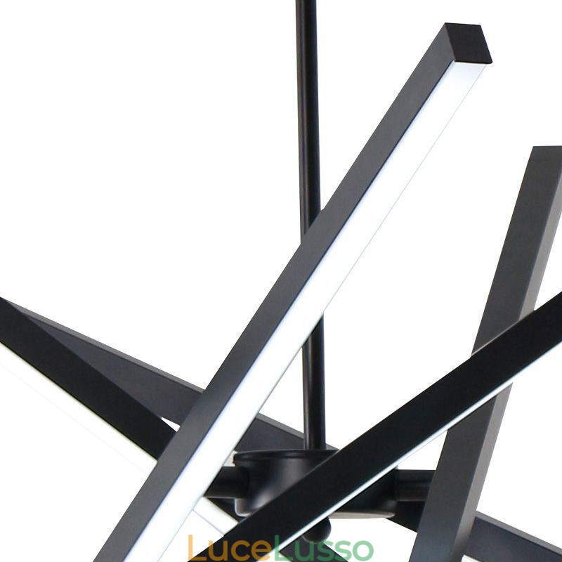 Lampada a sospensione moderna dimmerabile con striscia nera da soffitto