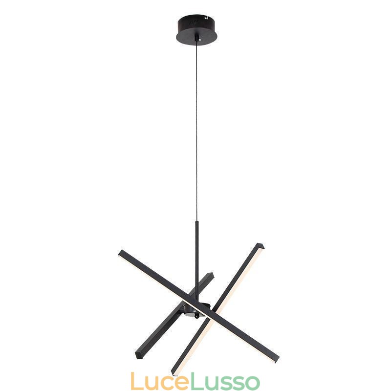 Lampada a sospensione moderna dimmerabile a striscia nera