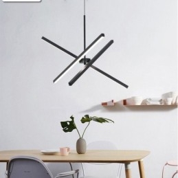 Lampada a sospensione moderna dimmerabile a striscia nera
