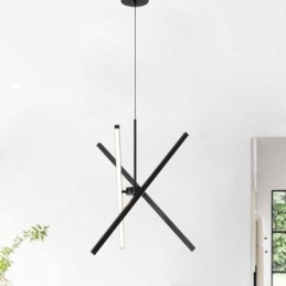 Lampada a sospensione moderna dimmerabile a striscia nera