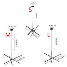 Lampada a sospensione moderna dimmerabile a striscia nera