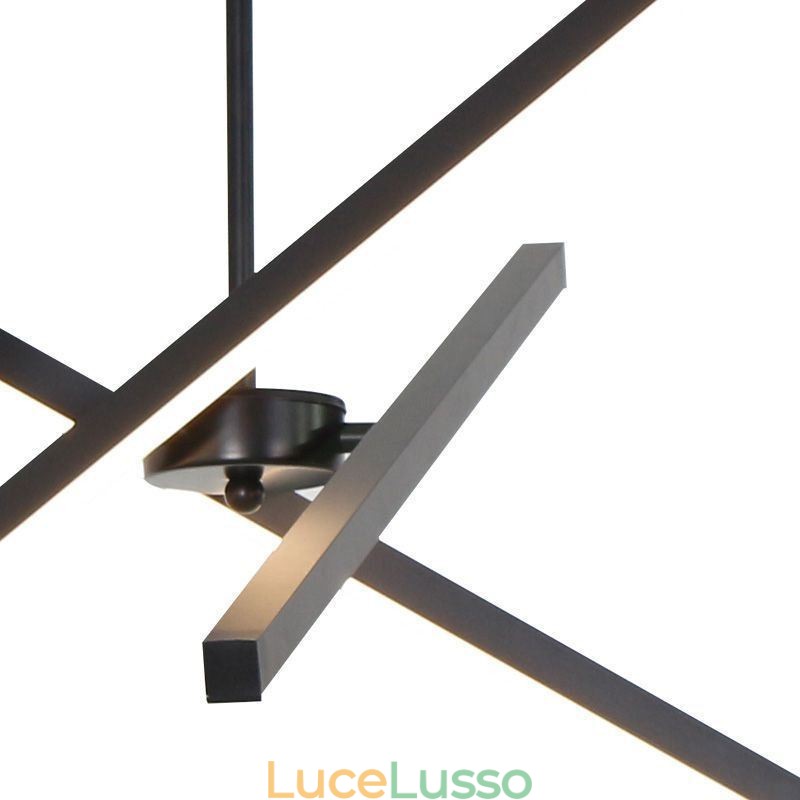 Lampada a sospensione moderna dimmerabile a striscia nera