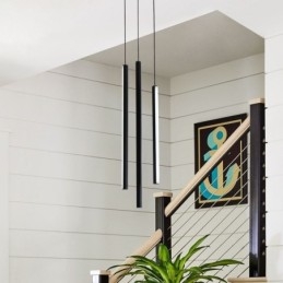 Lampadario moderno a lunga striscia, luce pendente, edificio duplex