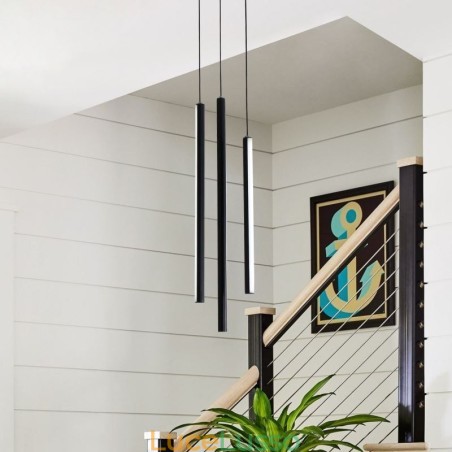 Lampadario moderno a lunga striscia, luce pendente, edificio duplex