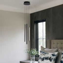 Lampadario moderno a lunga striscia, luce pendente, edificio duplex