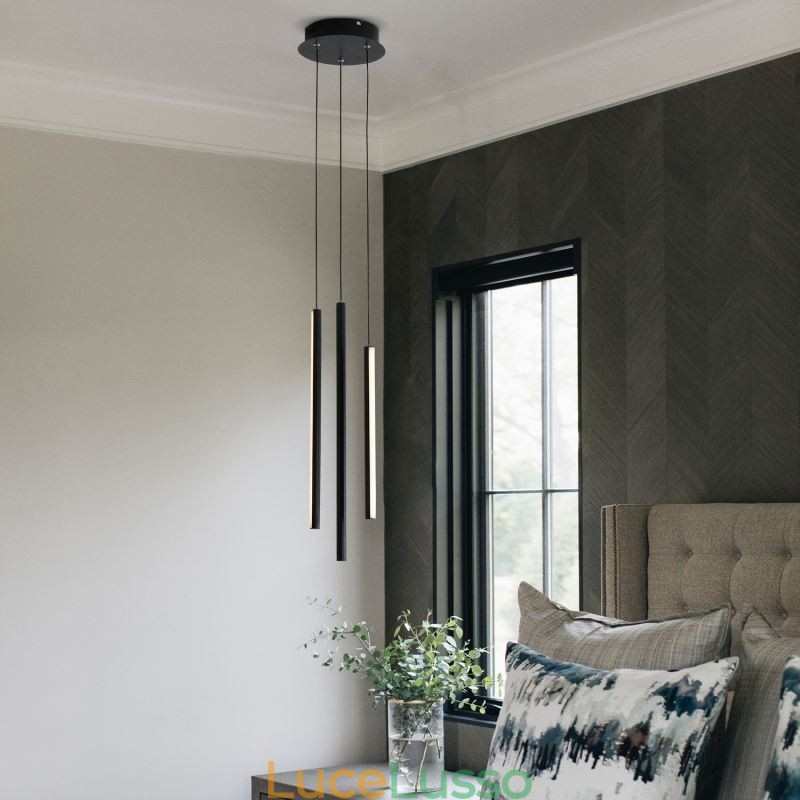 Lampadario moderno a lunga striscia, luce pendente, edificio duplex