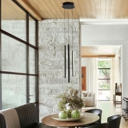 Lampadario moderno a lunga striscia, luce pendente, edificio duplex