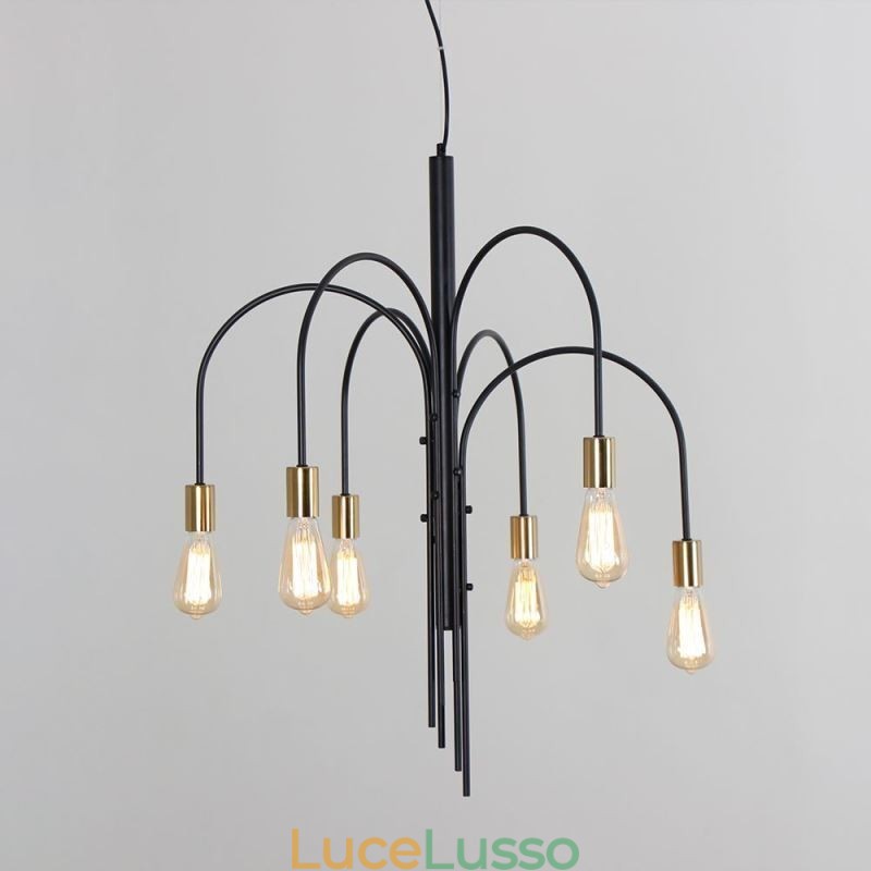 Lampadario moderno in ferro Lampada a sospensione semplice in ferro
