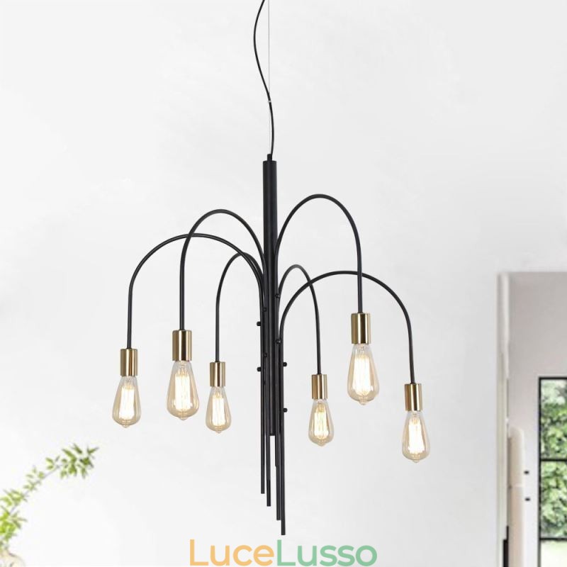 Lampadario moderno in ferro Lampada a sospensione semplice in ferro