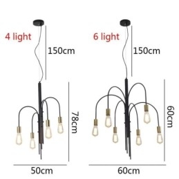 Lampadario moderno in ferro Lampada a sospensione semplice in ferro
