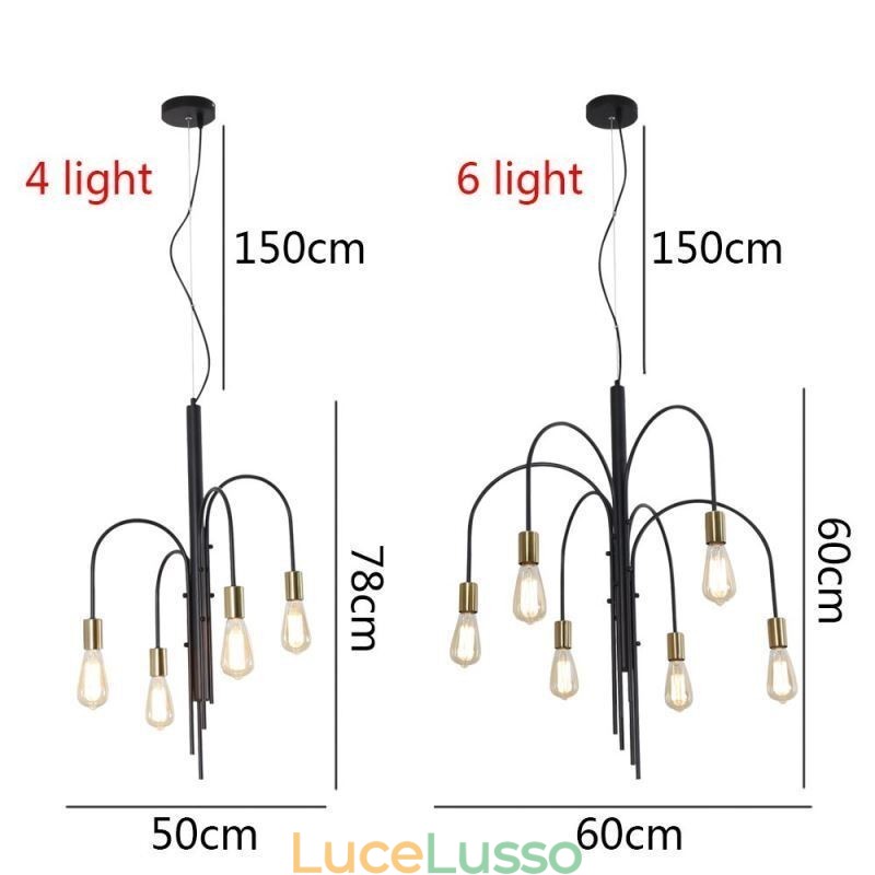 Lampadario moderno in ferro Lampada a sospensione semplice in ferro