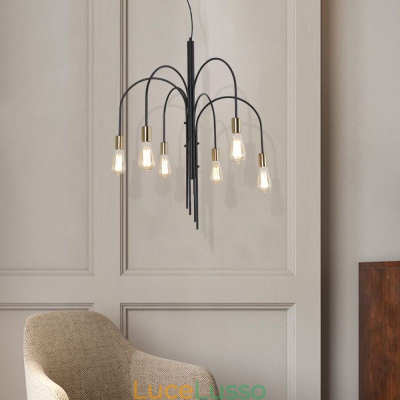 Lampadario moderno in ferro Lampada a sospensione semplice in ferro