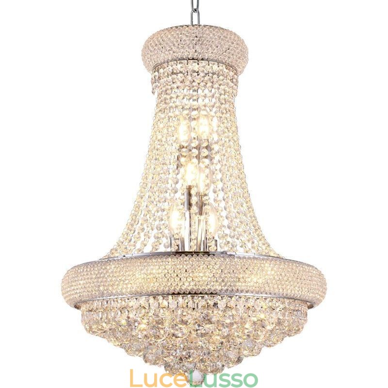 Lampadario a forma di corona Lussuosa luce pendente in cristallo