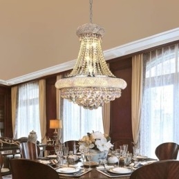 Lampadario a forma di corona Lussuosa luce pendente in cristallo