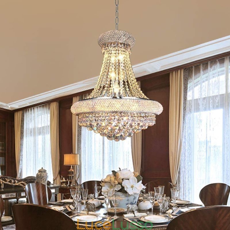 Lampadario a forma di corona Lussuosa luce pendente in cristallo