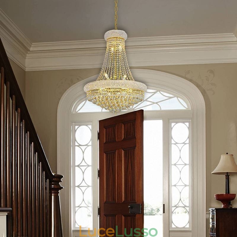 Lampadario a forma di corona Lussuosa luce pendente in cristallo