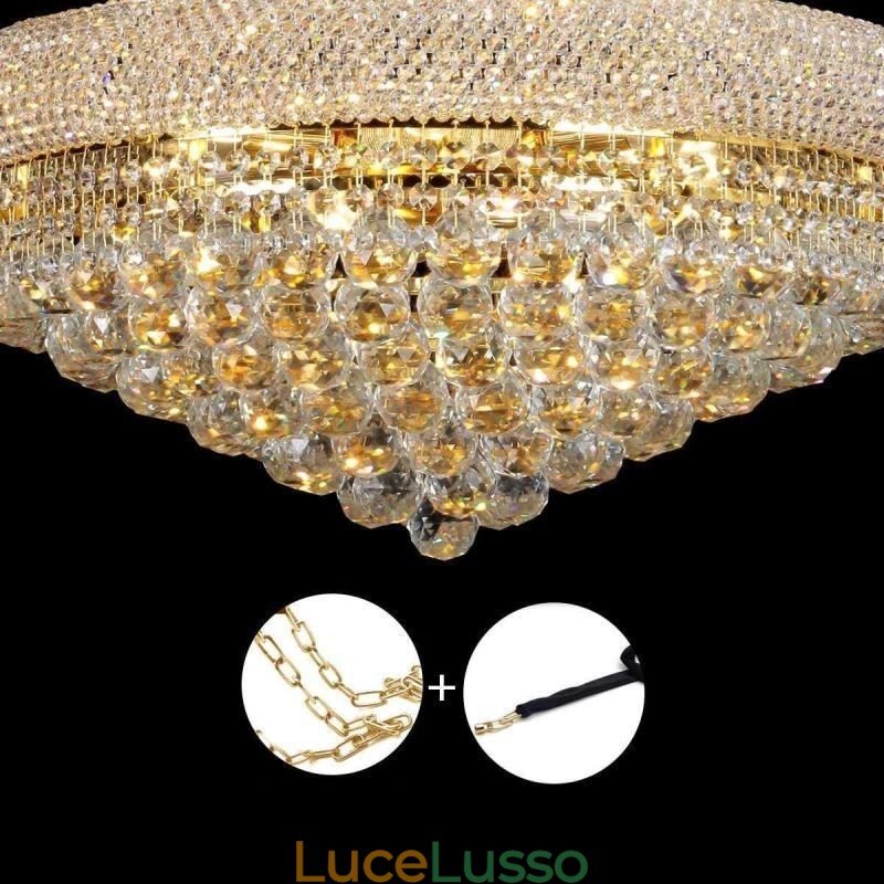 Lampadario a forma di corona Lussuosa luce pendente in cristallo