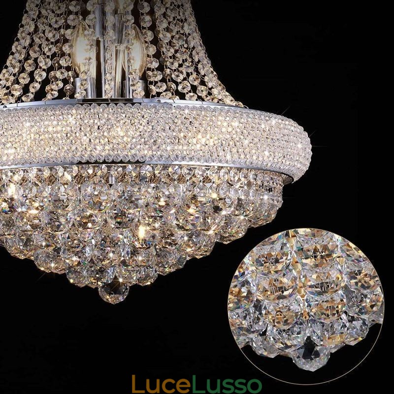 Lampadario a forma di corona Lussuosa luce pendente in cristallo