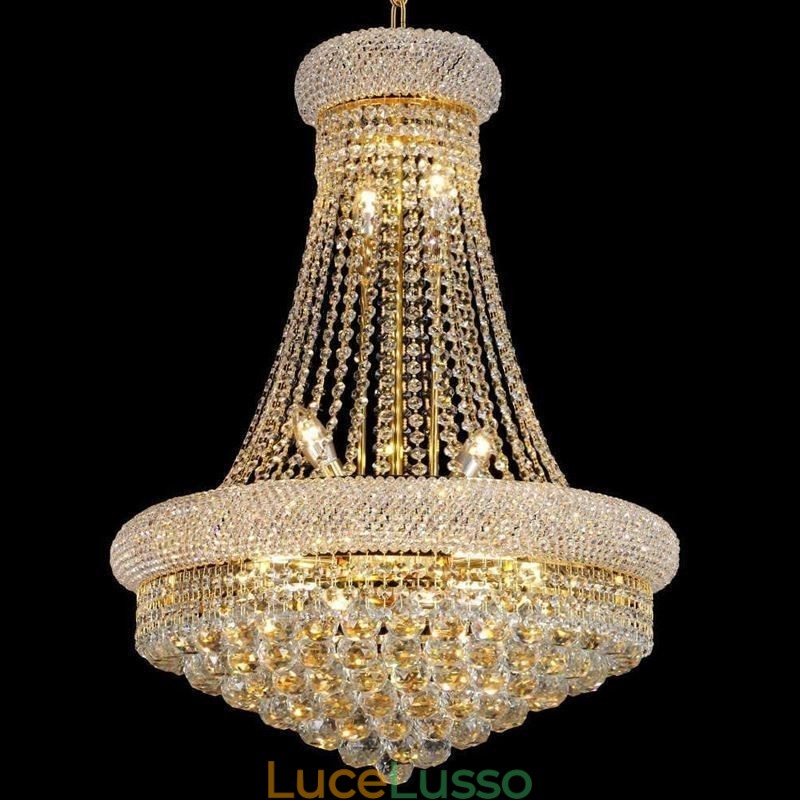 Lampadario a forma di corona Lussuosa luce pendente in cristallo