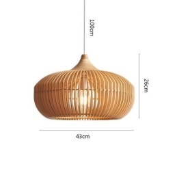Lampadario a forma di zucca con struttura in legno