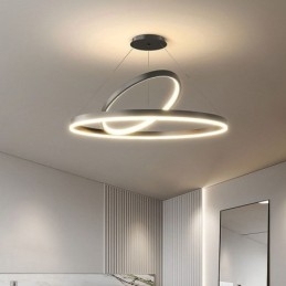 Lampada a sospensione moderna con anelli circolari in acrilico