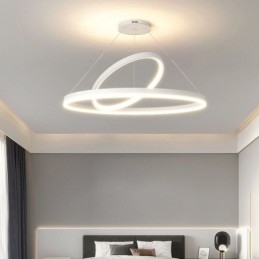 Lampada a sospensione moderna con anelli circolari in acrilico
