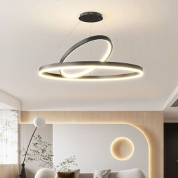 Lampada a sospensione moderna con anelli circolari in acrilico