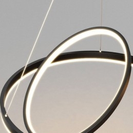 Lampada a sospensione moderna con anelli circolari in acrilico