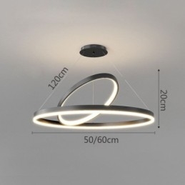 Lampada a sospensione moderna con anelli circolari in acrilico