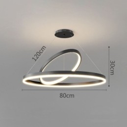 Lampada a sospensione moderna con anelli circolari in acrilico