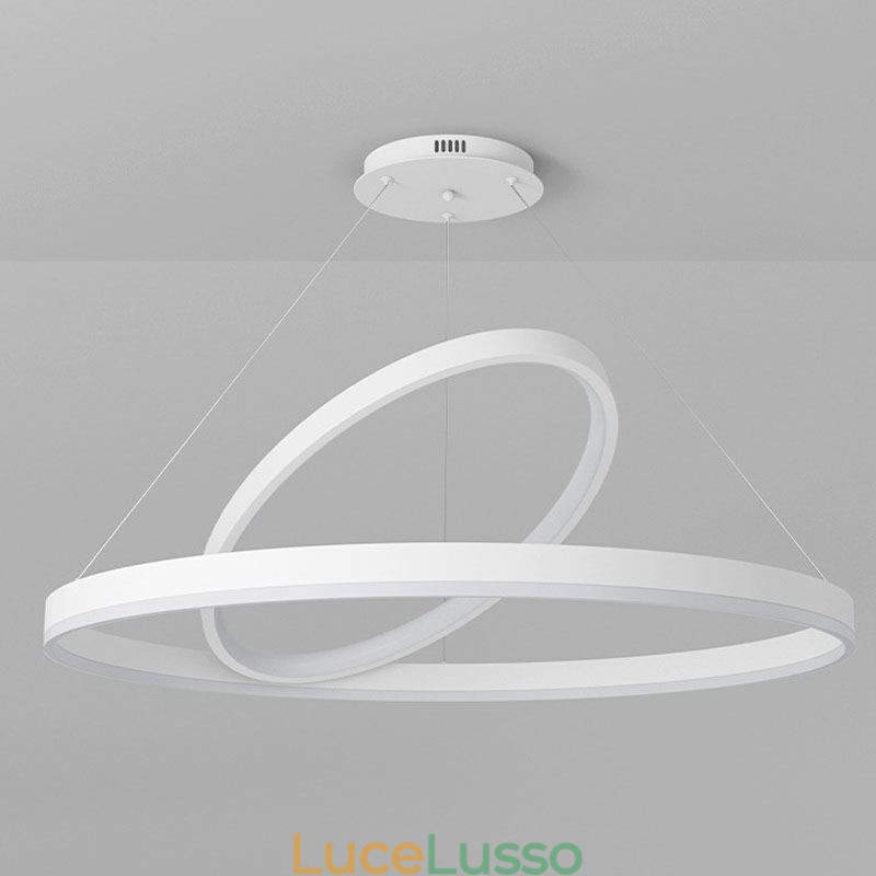 Lampada a sospensione moderna con anelli circolari in acrilico
