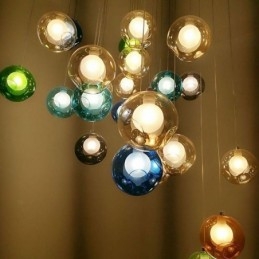 Lampadario moderno a forma di sfera di cristallo Lampadario di cristallo colorato (stile colorato, contattaci)