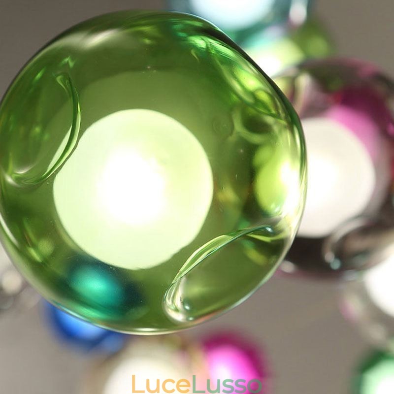 Lampadario moderno a forma di sfera di cristallo Lampadario di cristallo colorato (stile colorato, contattaci)